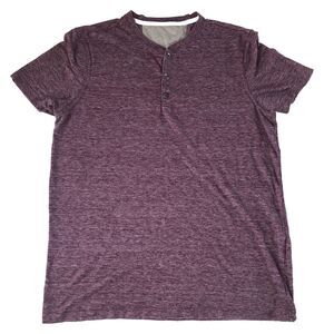 Banana Republic Men’s Vintage Tee Henley Purple Heather Linen Blend Size Medium